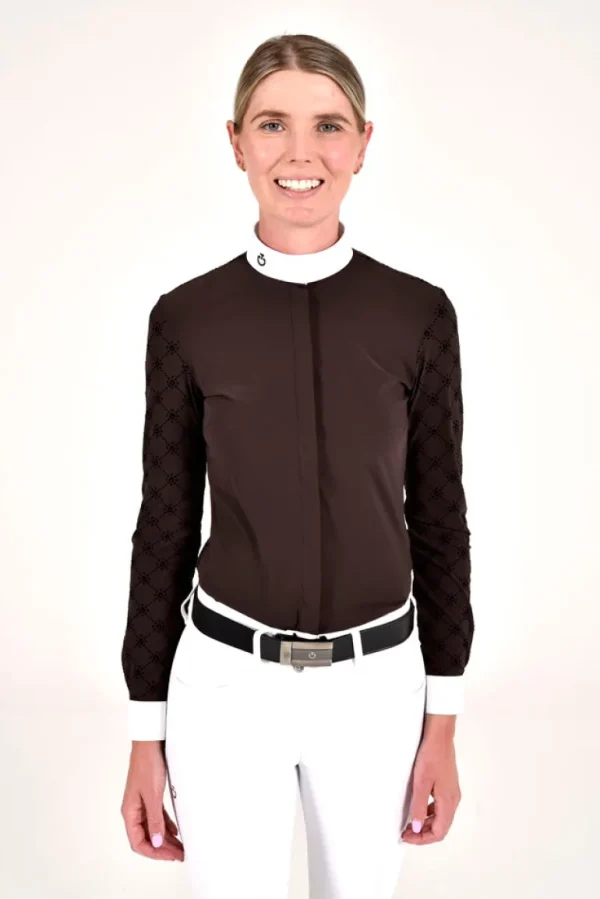 Mini Orbit Flock Long Sleeve Shirt - Dark Chocolate