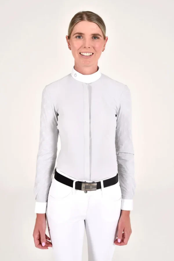 Mini Orbit Flock Long Sleeve Shirt - Pearl Grey