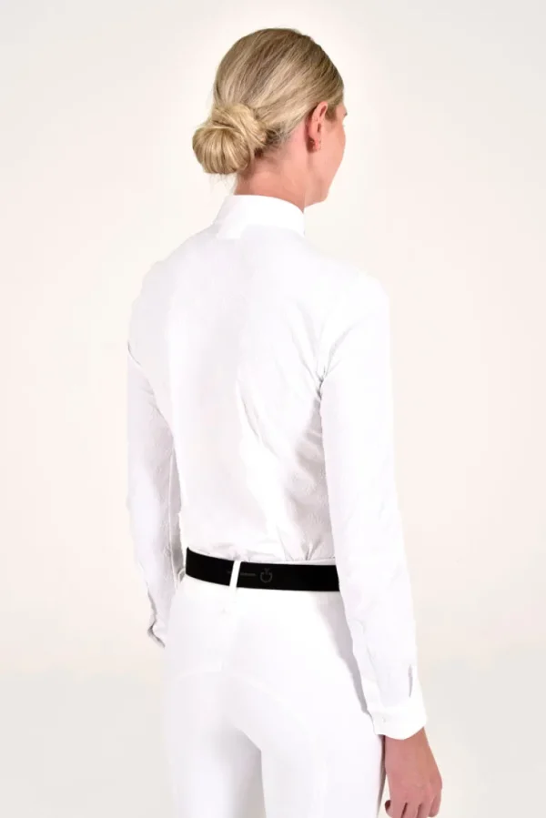 Mini Orbit Flock Long Sleeve Shirt - White