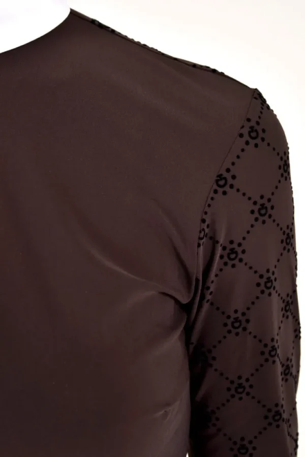 Mini Orbit Flock Long Sleeve Shirt - Dark Chocolate