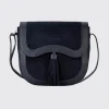 Monart Suede Saddle Bag - French Navy