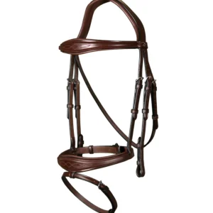 New English Anatomic Flash Noseband Bridle - Brown