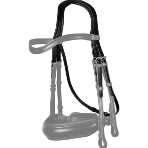 New English Dressage Double Bridle Headpiece - Black