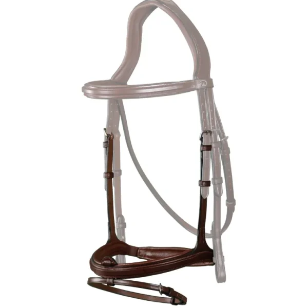 New English Flash Noseband - Brown