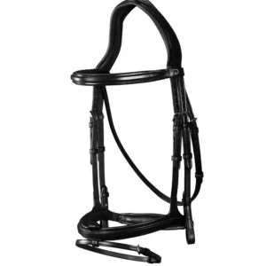 New English Flash Noseband Bridle - Black