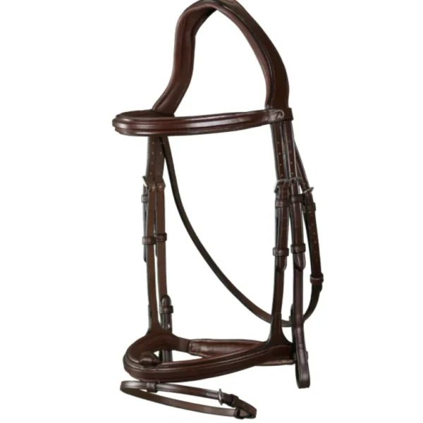 New English Flash Noseband Bridle - Brown