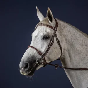 New English Leather Covered Rope Noseband - Brown