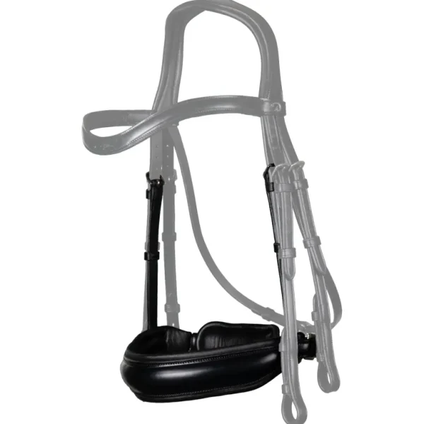 New English Matte Large Crank Noseband - Black