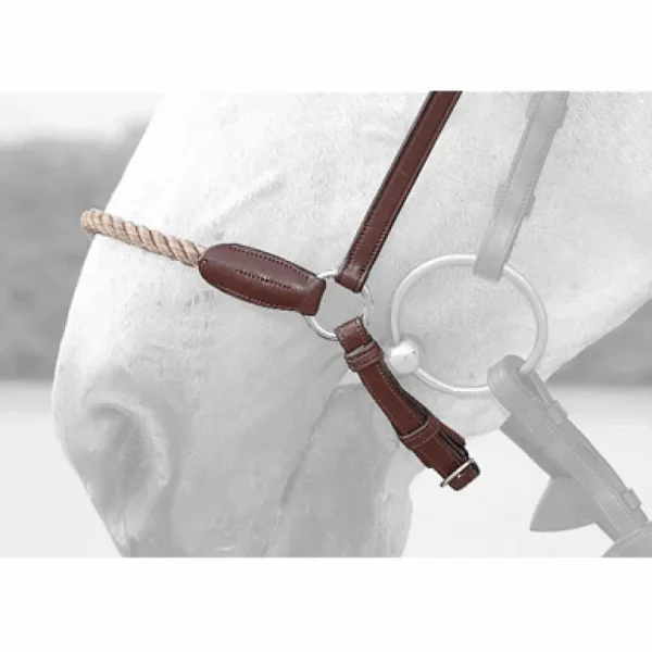 New English Rope Crank Drop Noseband - Brown