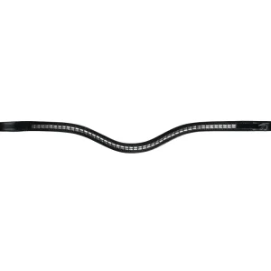 New English Silver Clincher Browband - Black