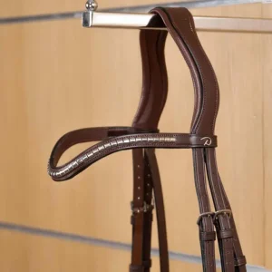 New English Silver Clincher Browband - Brown