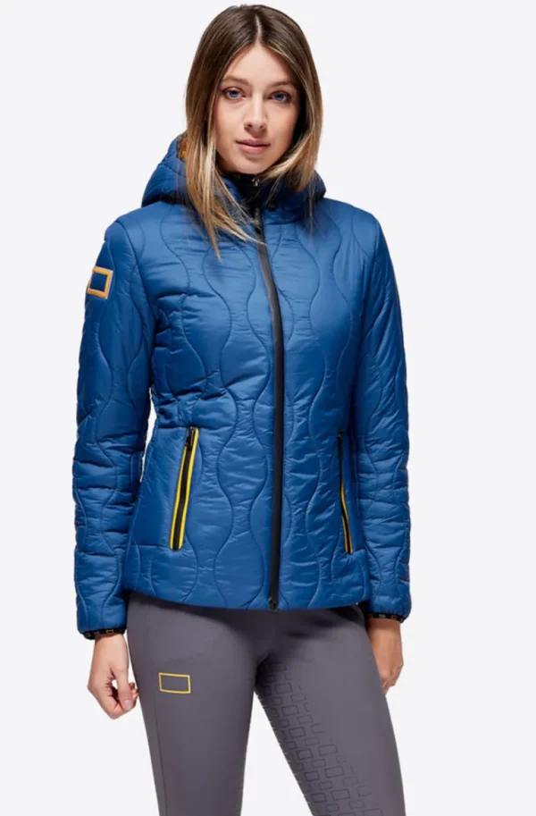 Nylon Hooded Puffer Jacket - Classic Blue