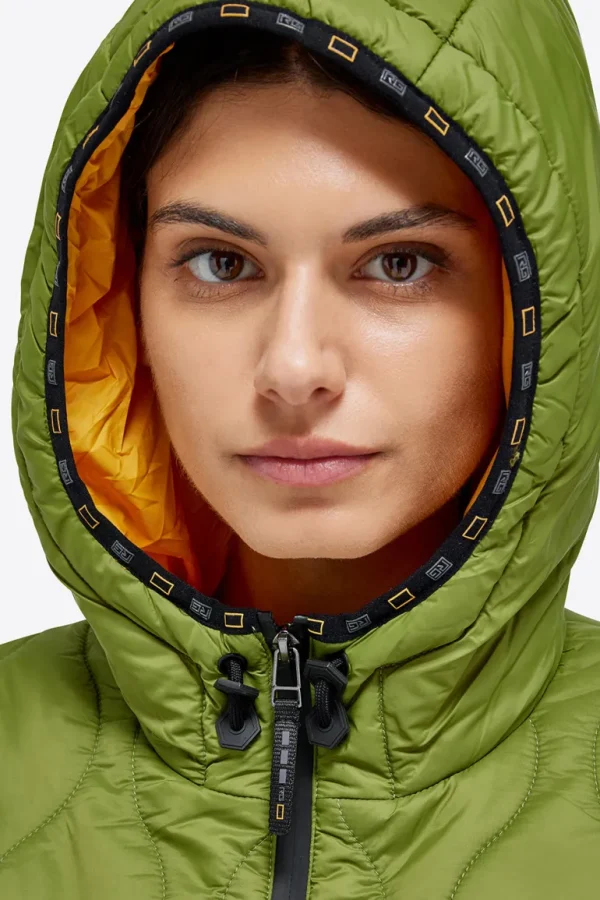 Nylon Hooded Puffer Jacket - Forest Green