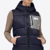 Nylon Hooded Puffer Vest - Navy