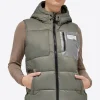 Nylon Hooded Puffer Vest - Dusty Olive