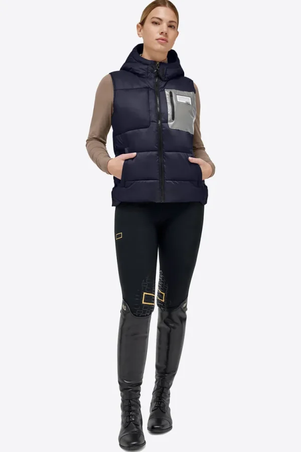 Nylon Hooded Puffer Vest - Navy