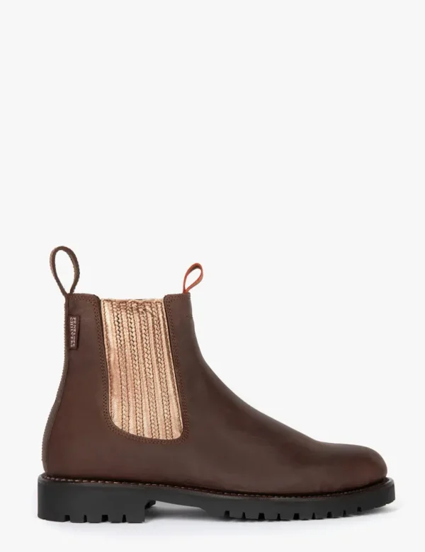 Oscar Leather Boot - Bitter Chocolate/Rose Gold