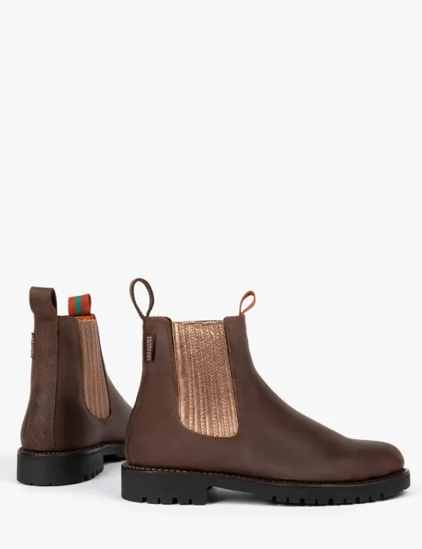 Oscar Leather Boot - Bitter Chocolate/Rose Gold