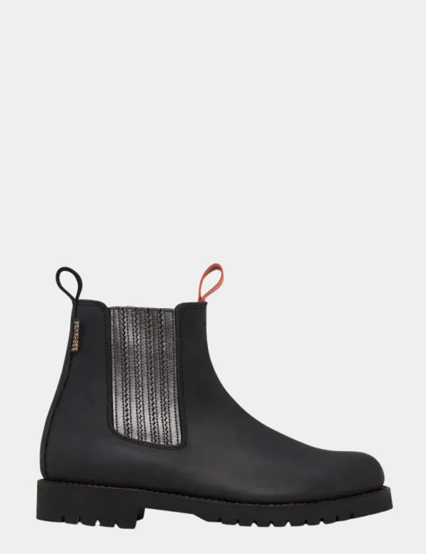 Oscar Leather Boot - Black/Gunmetal