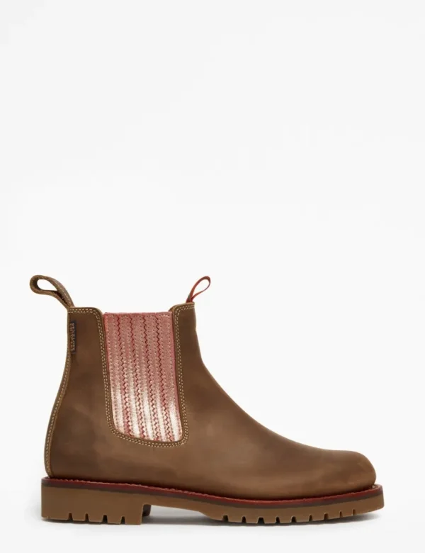 Oscar Leather Boot - Khaki/Tea Rose