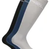 3 Pack Logo Socks - Black/Grey/Navy