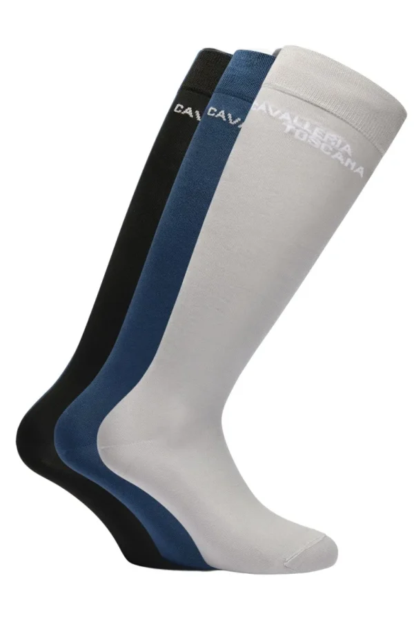 3 Pack Logo Socks - Black/Grey/Navy