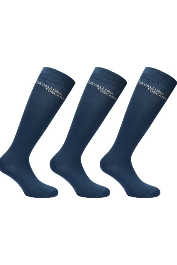 3 Pack Logo Socks - Navy