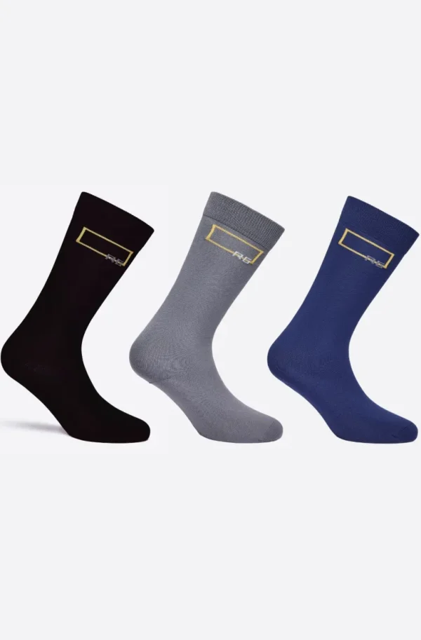 3 Pack Socks - Grey/Black/Navy