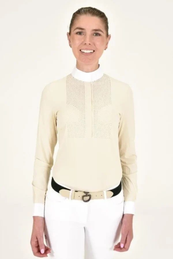 Perforated Bib L/S Shirt - Sand