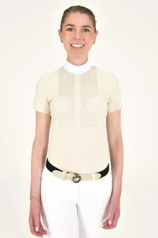 Perforated Bib S/S Shirt - Sand