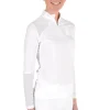 Perforated Insert L/S Training Polo - White