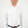 Perforated Insert Shirt Long Sleeve - White