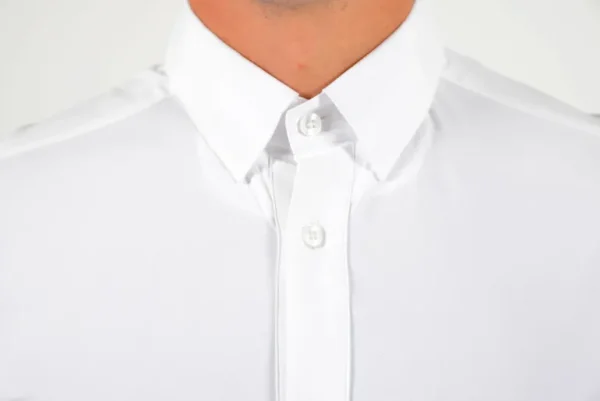 Perforated Insert Shirt Long Sleeve - White