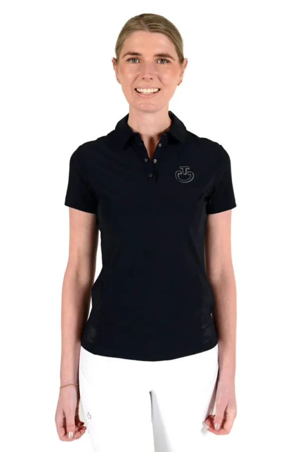 Perforated Insert S/S Training Polo - Navy