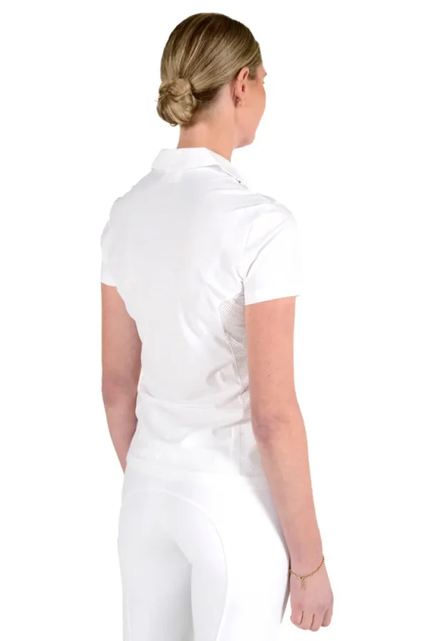 Perforated Insert S/S Training Polo - White