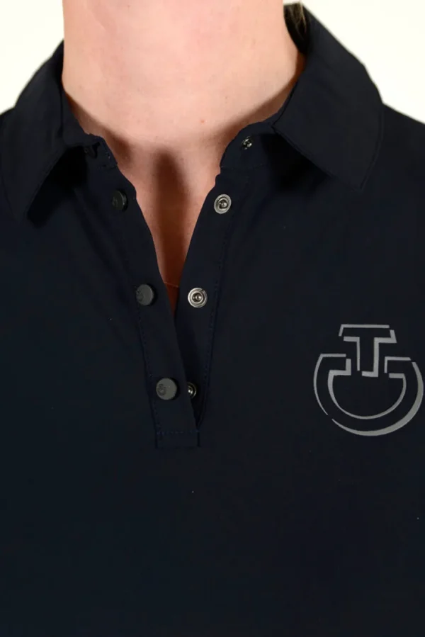 Perforated Insert S/S Training Polo - Navy