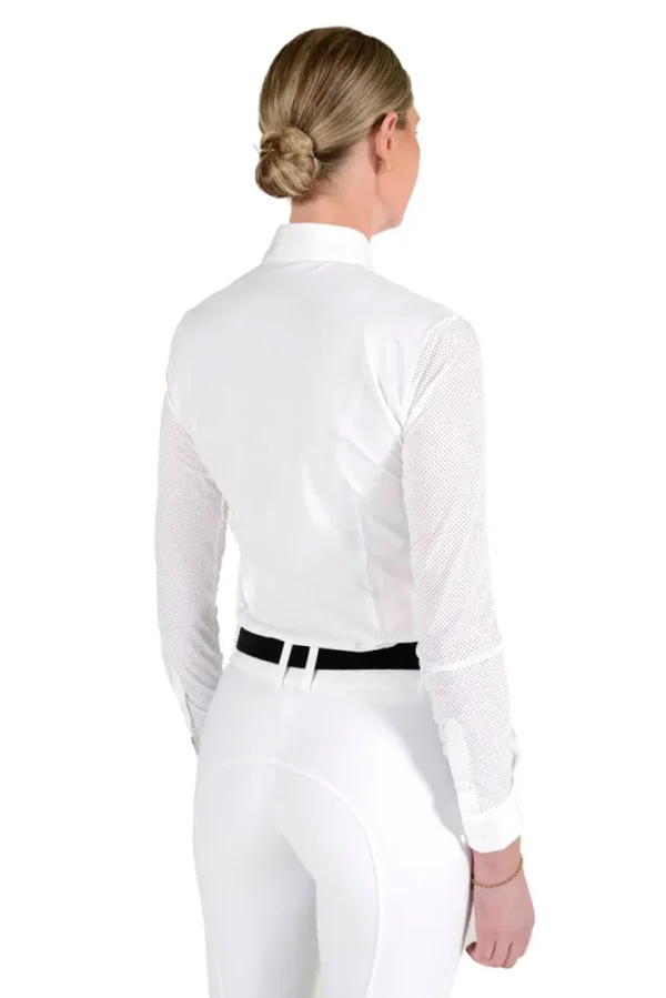 Perforated Long Sleeve Competition Shirt - White