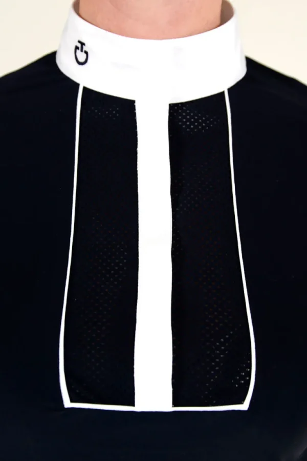 Perforated Long Sleeve Competition Shirt - Navy