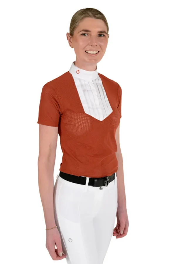 Perforated Short Sleeve Competition Shirt - Terracotta