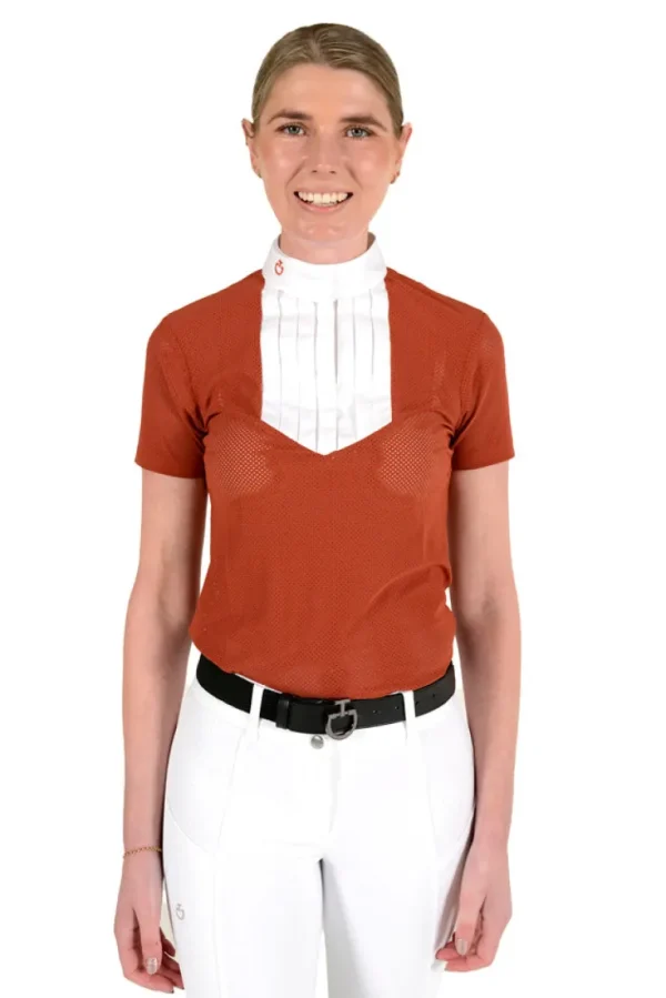 Perforated Short Sleeve Competition Shirt - Terracotta