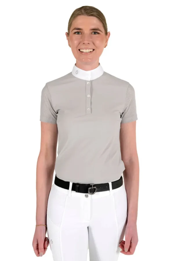 Perforated Short Sleeve Competition Polo - Light Grey