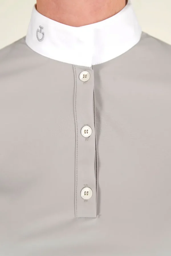 Perforated Short Sleeve Competition Polo - Light Grey