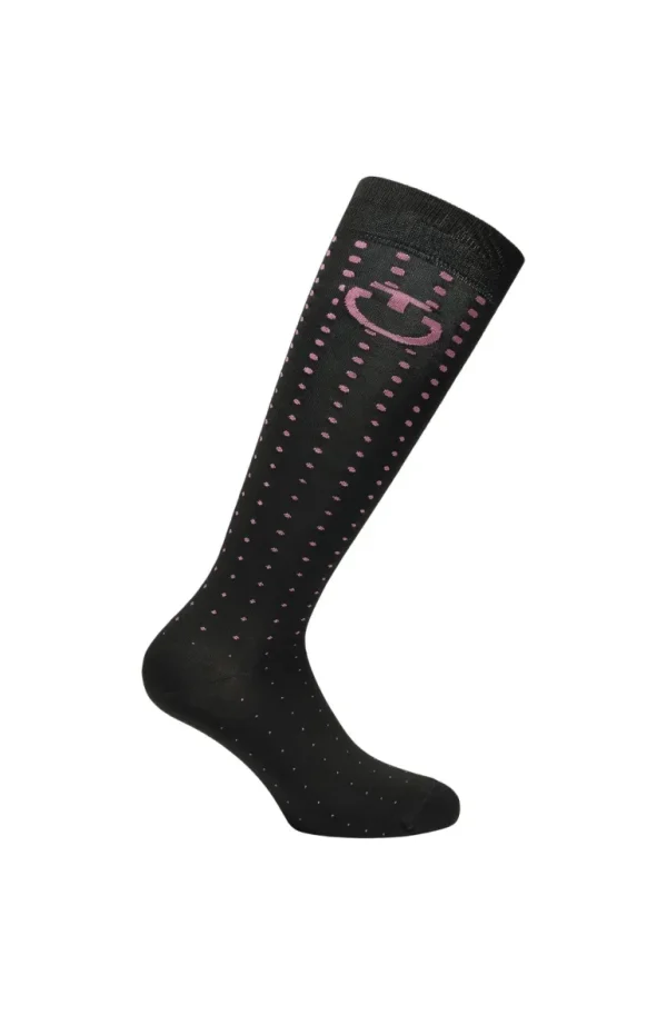 Pop Art Jacquard Socks - Black/Dusty Rose