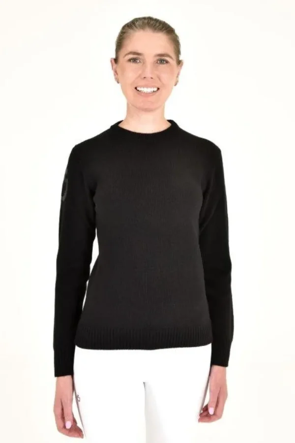 Pure Wool Crew Neck Sweater - Black