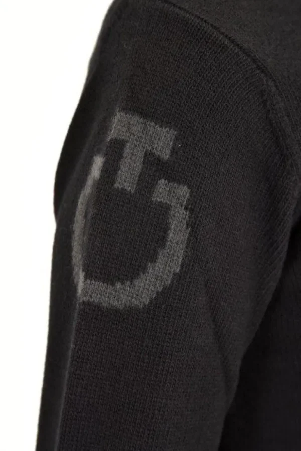 Pure Wool Crew Neck Sweater - Black