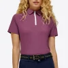 Short Sleeve Zip Training Polo - Berry