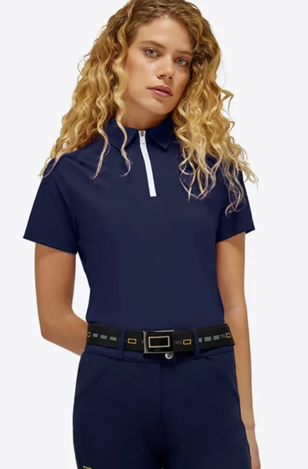 Short Sleeve Zip Training Polo - Royal Blue