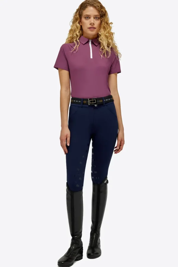 Short Sleeve Zip Training Polo - Berry