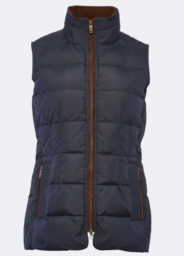 Spiddal Quilted Gilet - Navy Multi