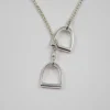 Sterling Silver Double Stirrup Pendant with Chain (Large)